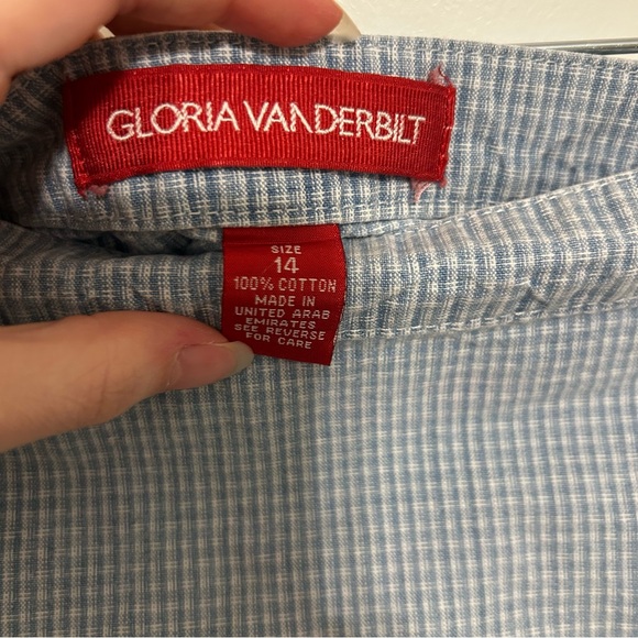 Vintage Gloria Vanderbilt Blue Gingham Wrap Skort Shorts Women’s 14 100% Cotton - Picture 12 of 14